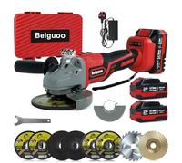 21v Angle Grinder Cordless Brushless 125mm with 2 x 4.0Ah Batteries and Charger, Battery Angle Grinder, 3 Adjustable Speeds and 2-Position Adjustable Auxiliary Handle