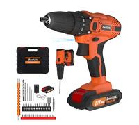 21V Combi Drill Set with 29PCS Accessories, 0-400/0-1400rpm 2 Variable Speed Cordless Screwdriver Max 45N.M Torque Portable Small Drill, 1500mAh Rechargeable Battery, Charger, Orange
