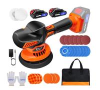 21V Cordless Car Buffer Polisher, 6'' Orbital Polisher , 6-Speed 2800-5500RPM, Includes 2 Batteries, Charger & 24PCS Kit for Car Detailing/Polishing/Waxing