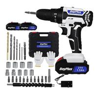 21V Cordless Combi Drill Driver, 25+1 Torque Cordless Power Drill Electric Screwdriver Electric Wall Drill Home Tool Set DIY Home Drill with 2 Batteries 1.5Ah, 3/8'' Chuck, 2 Speed, 29 Accessories