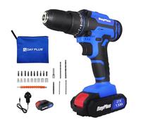21V Cordless Drill，Drill Set with 3/8" Keyless Chuck，45Nm Torque max,1500mAh Batteries and Fast Chargers，25+1 Torque Setting,29 Accessories,A Good Partner for Screws is an Essential Tool for Assembly