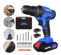 21V Cordless Drill Driver - 2 Batteries 1500mAh, 45Nm Max Torque, 25+1 Combi Drill & Screwdriver Set, 3/8in Chuck, 2 Speed, LED Light