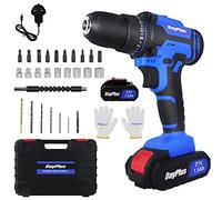 21V Cordless Drill Driver Battery Powered Drill Handheld Drill Set with 2 Speed, 45Nm 25+1 High Torque Electric Screwdriver, 1500mAh Rechargeable Battery,Combi Drill Power Drill Tool with Kit Box