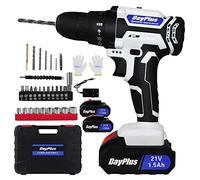 21V Cordless Drill Driver Electric Screwdriver Combi Kit Power Drill Set, 2 Speeds, 3/8'' Keyless Chuck, 25+1 Keyless Clutch for Home, with 2X Li-Ion Batteries, Fast Charger, Carry Case