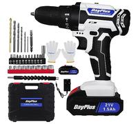 21V Cordless Drill Driver Set, Battery Powered Screwdriver with 1500mAh Battery and Charger, 45 N.m Max Electric Drill, 25+1 Torque Power Drills, 2 Speed, LED Light, Combi Drill with 29pcs Drill Bits
