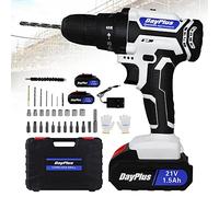 21V Cordless Drill Driver Set Combi Electric Screwdriver Kit, 2-Speed, 3/8'' Keyless Clutch, 25+1 Torque Setting, 45Nm Torque, 2 Batteries, 1 Charger, 29 pcs Drill/Driver Bits and Storage Case