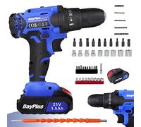 21V Cordless Drill Driver Set Impact Drill and Screwdriver, 25+1 Torque Power Drills, Cordless Screwdriver with 26PCS Drill Bits, 45Nm Cordless Combi Dril, Rechargeable Battery 1500mAH, Carrying Case