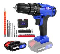21V Cordless Drill Set, Electric Power Tool with Battery, Charger, 3/8'' Keyless Chuck, 45Nm, 25+1 Torque, 2 Variable Speeds, 26pcs Bits & LED Light for Home and Garden DIY