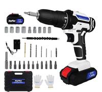 21V Cordless Drill Set with 2-Speed, 25+1 Torque, Max 45Nm Screwdriver, Combi Drill with 3/8" Chuck, 1500 mAh Li-Ion Battery, Charger, 26pcs Drill Bits