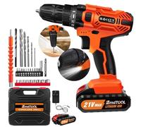 21V Cordless Drill Set with 25+1 Torque Settings, 45Nm Electric Screwdriver, 2 Speed, LED Light - 29pc Power Tools Kit for DIY