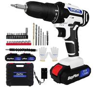 21V Cordless Drill with 2 Batteries 1500mAh, 45N.m Max Electric Battery Drill, 0-400/1400rpm 2 Speed Combi Power Drills Cordless Screwdriver, 25+1 Torque, 29pcs Accessories for Drilling & Screwing