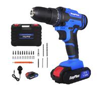 21V Cordless Electric Drill Driver Kit with 1500mAh Lithium-ion Battery 26pcs Free Accessories Dual Speed Driver 25+1 Torque Power Dril