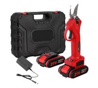 21V Cordless Electric Pruner Pruning Shear Efficient Fruit Tree Bonsai Branches Cutter Landscaping Garden Scissors Tools Accurate Measurement(Type A Red Set)