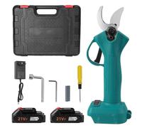 21V Cordless Electric Pruning Shears, 500W Brushless Motor Secateurs, 30mm Cutting Diameter, Electric Scissors Power Pruner with Case for Pruning Trees and Shrubs (2 Batteries)