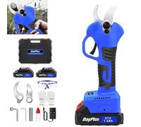 21V Cordless Electric Pruning Shears Kit for Pruning Trees and Shrubs and Fruit Trees, 28mm Garden Electric Secateurs Branch Cutters Battery Branch Tree Pruner with 2 Pcs Rechargeable Lithium Battery