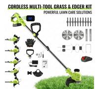 21V Cordless Grass Trimmer & Lawn Edger, Telescopic Extendable Shaft, Adjustable 98-130Cm, Battery & Charger Included