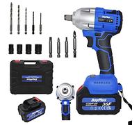 21V Cordless Impact Wrench,1/2 Impact Gun,3-in-1 Brushless Power Electric Impact Wrench,2300 RPM Impact Drill with 6.0Ah Li-ion Battery, Fast Charger, 4Pcs Sockets,Reverse Brake Stop, Variable Speed