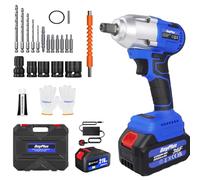 21V Cordless Impact Wrench,1/2 Impact Gun,3-IN-1 Brushless Power Electric Impact Wrench/Max Torque (420N.m),2300 RPM Impact Drill with 6.0Ah Battery&Charger, 4Pcs Sockets,Variable Speed for Car Tires