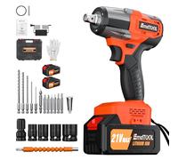 21V Cordless Impact Wrench Kit | 550NM (406 ft-lbs) | Fast Charge | LED Light | 3-in-1 Impact Gun | 3.0A Li-ion Battery | 16 PCS Accessories Brushless Electric Wrench for DIY, Car, Home