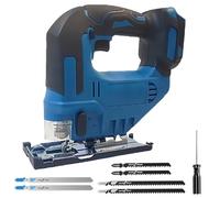 21V Cordless Jigsaw Compatible with Makita Battery, 3 Orbital Setting ±45°Bevel Cutting Angle, Speed Control, Tool-Less Blade Change 750W Electric Jigsaw for Wood Metal Cutting, 6 Blades, No Battery