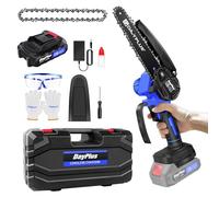 21V Cordless Mini Chainsaw, 6 Inch Handheld Chainsaw with 1500mAh Max Battery, Lightweight Chainsaw 2.65LBS with 2* Steel Quenching Chain, Safety Lock for Garden Tree Trimming & Wood Cutting