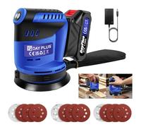 21V Cordless Orbital Sander with 12pcs Sandpaper, 125MM Random Orbit Sander, 3 Variable Speeds 11000RPM, Electric Palm Sanders with Dust Collection, for Sanding, Polishing Wood, DIY, Home Improvement