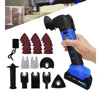21V Cordless Oscillating Multitool - Wireless Multi-Purpose Cutter, Scraper & Sander - Battery-Operated Power Multitool - Battery, Charger, Saw Blades and Sanding Kit Included