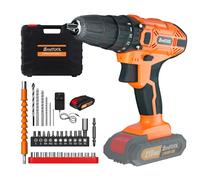 21V Cordless Power Drill Screwdriver Drill Set 25+1 Torque Combi Hammer Drill 3/8" Chuck Drill Driver Kit with Carrying Case