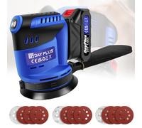 21V Cordless Random Orbital Sander, 190W, 3-Speed Adjustable,11000OPM Max, with Dust Bag &12PCS Sanding Papers Lightweight for Wood/Metal/Paint, 2.8mm Orbit