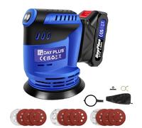 21V Cordless Sander Electric Random Orbit Sander, 125MM Handheld Palm Sanding for Walls and Wood, 3 Adjustable Speed Battery Sanding Machine with Dust Collector, 12PCS Sandpapers
