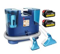 21V Cordless Spot Cleaner, 210W Portable Carpet & Upholstery Washer, Dual Battery Handheld Stain Remover for Pet Messes, Sofa, Rug, Car Seats, Dual Tanks