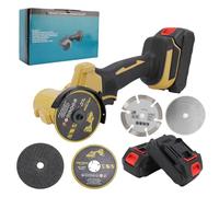 21V Electric Display Small Angle Grinder Multi-Function Rechargeable Handheld Cutting Machine with 4PCS Discs for Home Use