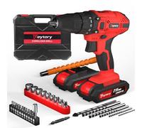 21V Electric Screw Driver Cordless Drill Kit Combi Screwdrivers Drills LED Light