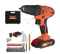 21V Electric Screwdrivers 45nm Cordless Combi Drills, 3/8inch Keyless Chuck Hand Drills w/1.5AH Lithium-Ion Batteries & Fast Charger, Cordless Electric Drill with 29PCS Drill Bit Set, Orange