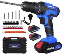 21V Portable Cordless Power Drill Set Battery Powered Handheld Drill, Combi Drill Power Drill Driver, 25+1 Torque Setting,45N.m Impact Screw with 1500 mAh Li-Ion Battery,26 Accessories,1 Kit Case