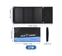 (21W) Portable Foldable Solar Panel Charger for Camping Travel IPX5 Waterproof 2 USB/Type-C 21W/28W Efficience Solar Battery Charger