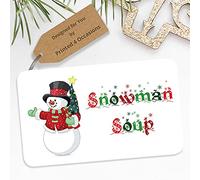 21x Christmas Stickers Labels 63.5x38mm (Snowman Soup - no Rhyme)
