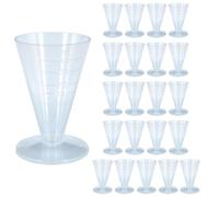 21x Reusable Medicine Measuring Measure Cups 40ml Clear Plastic Graduated Conical Bulk