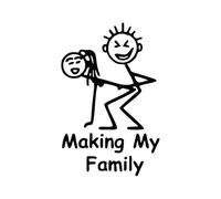 21x13.5cm Making My Family Funny Car Sticker Car Body Bumper Windows Motorcycle Laptop Walls Vinyl Film Decal Auto Accessories Car Body Rearview Mirror Glass Tank Cap Sticker Decoration