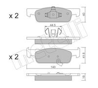 22-0975-2 BRAKE PAD SET, DISC BRAKE FITS SMART FORFOUR HATCHBACK ELECTRIC DRIVE
