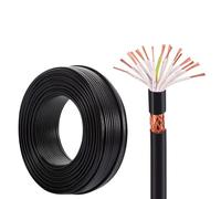 22/20/18 AWG Multi-Conductor Shielded Control Cable, 10/13/14/16 Core, Flexible Oxygen-Free Copper Braided Shield For Industrial Automation,Signal Transmission(65FT,22AWG-14C)
