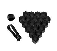 22/21/19mm 20 Pcs Car Wheel Nut Caps Protection Covers Caps Anti-Rust Auto Hub Screw Cover Car Tyre Nut Bolt Exterior Decoration(Black,1SIZE_22MM)