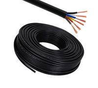 22/24/26 Gauge 6-Core Flexible Power/Signal Electrical Cable, Oxygen-Free Copper Conductors, Black High-Temp Power Wire, LED Strips, Marine, Automation, Industrial(100ft,0.34mm²)