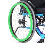22/24-Inch Silicone Wheelchair Push Rim Covers, 1 Pair Non-Slip Wear-Resistant Push Rings - Improves Grip and Traction(Green,24in)