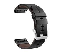 22/26MM Genuine leather Quick disassembly Watchband fit for Garmin Fenix 6/6 Pro/5/7/7X/6X Pro/6X/5X/5X Plus(Black2,26mm)