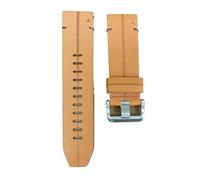 22/26MM Genuine leather Quick disassembly Watchband fit for Garmin Fenix 6/6 Pro/5/7/7X/6X Pro/6X/5X/5X Plus(Brown silvery,26mm)
