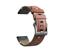 22、26mm Genuine Leather Quick disassembly Watchband fit for Garmin Fenix 7X/6X Pro/6X/5X/5X Plus(Brown-S,22mm)