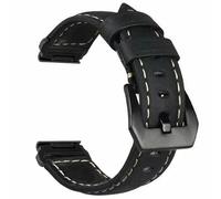 22、26mm Leather Quickfit Watchband fit for Garmin Epix Pro 47/51mm/Tactix 8 7 Pro/Fenix 8 7 7X/Enduro3(BlackBlack,26mm)