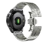 22/26mm No gaps Stianless Steel Quick release WatchBand Fit for Garmin Fenix 8 47mm/Fenix E/Fenix 6 Pro/6/7/7 Pro/5/5 Plus(Titanium Color,22mm)