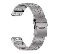 22/26mm No Gaps Titanium Metal Watchband Fit for Garmin(Titainium,26mm)